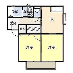 メゾンフリージアA 2Kの間取図画像