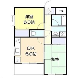 GLINT"H" 2DKの間取図画像
