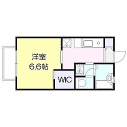バリュージュ月見ケ丘 1Kの間取図画像
