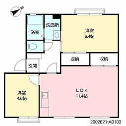 フラワーハイツ 2LDKの間取図画像