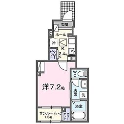 ソラーレ 1Kの間取図画像