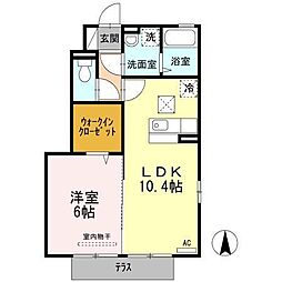 コルナスヒルアイエフ 1LDKの間取図画像