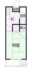 コーポホワイト 1Kの間取図画像