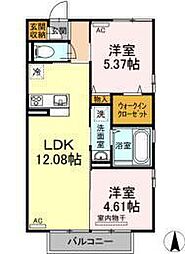 パル霧島 2LDKの間取図画像