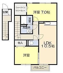 セピアコート3 2LDKの間取図画像