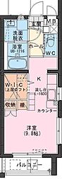 RiviereChampMOTOMIYA ワンルームの間取図画像