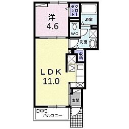 プルミエール 春 II 1LDKの間取図画像