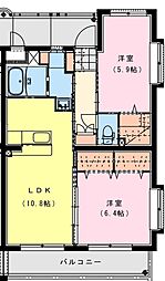 サンスカイメゾン 2LDKの間取図画像