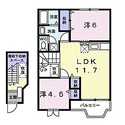 グリーンコート東館A 2LDKの間取図画像