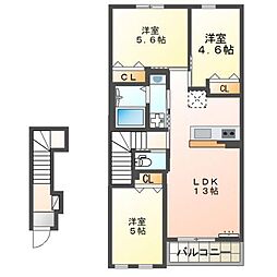 レトリー本郷 3LDKの間取図画像