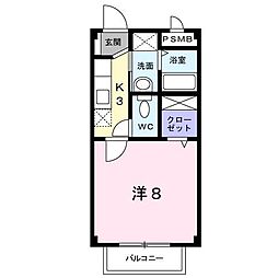 ビバーチェ 1Kの間取図画像
