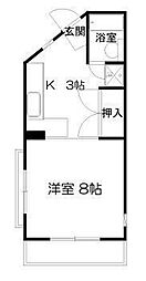 CUBE 1Kの間取図画像