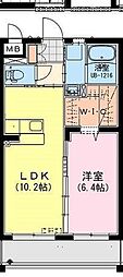 アヴェニール 1LDKの間取図画像