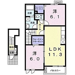 ミルトクラール 2LDKの間取図画像