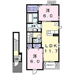 プランドールM8 2LDKの間取図画像