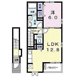 メゾン・ド・アダージョB 1LDKの間取図画像