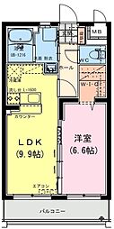 ヴァレンティノ 1LDKの間取図画像