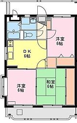 メゾンドール花山手 3DKの間取図画像