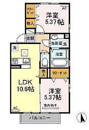 セジュールグレイス3 2LDKの間取図画像