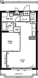 ピュアハイツ 1LDKの間取図画像