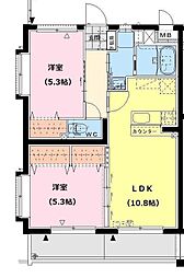 エリュシオン浮城 2LDKの間取図画像