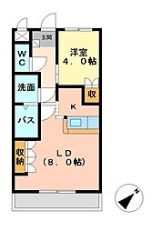 セ・ラ・ヴィ神宮 1LDKの間取図画像