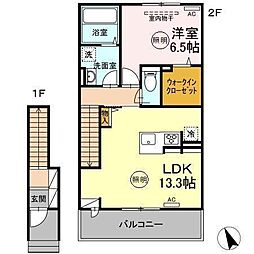 リヴィエール大王 1LDKの間取図画像