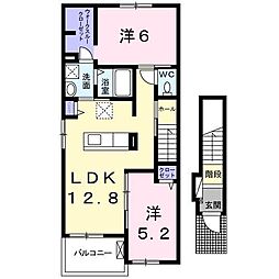 クレールソフィアYS 2LDKの間取図画像