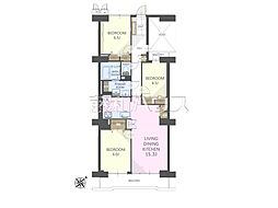 朝日プラザ武蔵野マーテルヒルズ参番館 3LDKの間取図画像