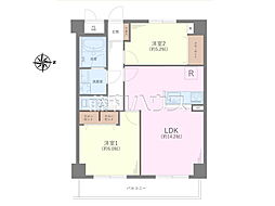 中銀三鷹マンシォン 2LDKの間取図画像