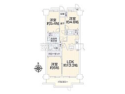 マージュ高幡不動 3LDKの間取図画像
