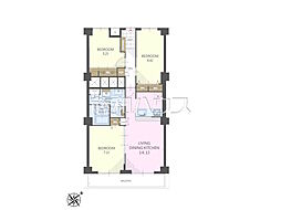 西高島平スカイハイツ 3LDKの間取図画像