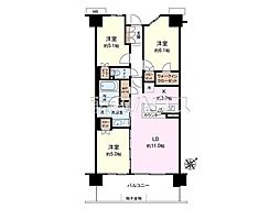ザパームス調布マノアーガーデン 3SLDKの間取図画像