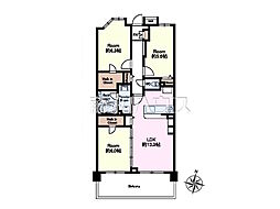 ゼファー久米川ミーティス 3LDKの間取図画像