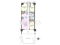 ルフォンソレイユ小平小川町 3LDKの間取図画像