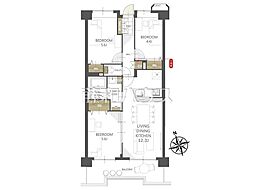 ユアコート所沢壱番館 3LDKの間取図画像