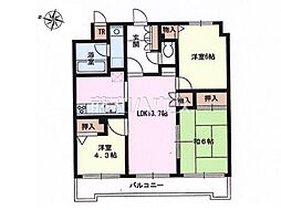 ガーデンホーム八王子 3LDKの間取図画像