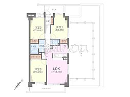 グリーンコーポ多摩ニュータウン南大沢 3LDKの間取図画像