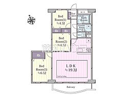 ヴェルドミール多摩川 3LDKの間取図画像