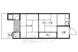 欠ノ上荘 2階2Kの間取り