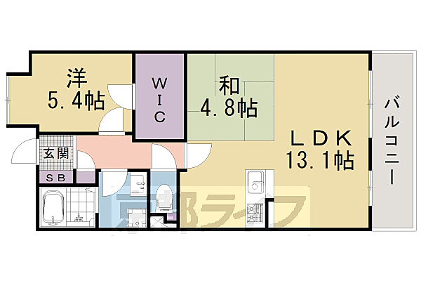 パインフィールド洛東 105｜京都府京都市山科区東野片下リ町(賃貸マンション2LDK・1階・54.27㎡)の写真 その2