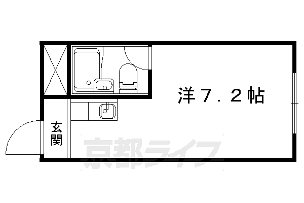 コーポヒトミ 1-B｜京都府京都市山科区東野南井ノ上町(賃貸アパート1R・1階・17.00㎡)の写真 その2