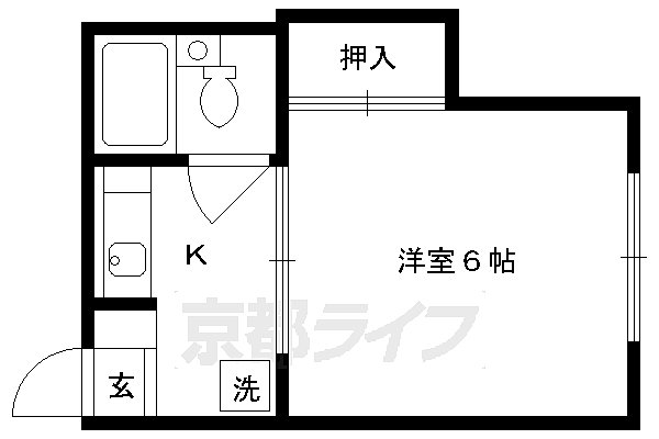 みつまるマンション 306｜京都府京都市伏見区深草直違橋南1丁目(賃貸マンション1K・3階・17.29㎡)の写真 その2