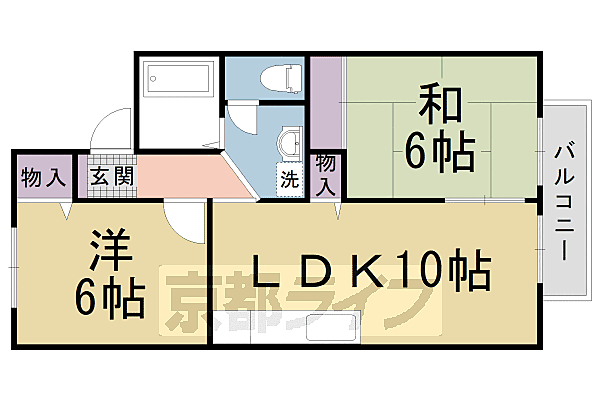 京都府京都市南区久世中久世町3丁目(賃貸アパート2LDK・1階・48.56㎡)の写真 その2