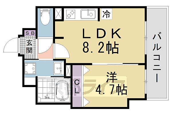 サンクチュアリ山科三条 508｜京都府京都市山科区竹鼻竹ノ街道町(賃貸マンション1LDK・5階・33.00㎡)の写真 その2