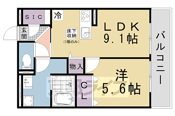 （仮称）Ｄ－ｒｏｏｍ伏見区醍醐槇ノ内町 205｜京都府京都市伏見区醍醐槇ノ内町(賃貸アパート1LDK・2階・40.08㎡)の写真 その2