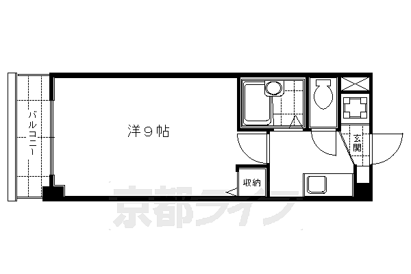 メゾン・ヤング 3-H｜京都府京都市伏見区両替町11丁目(賃貸マンション1K・3階・24.53㎡)の写真 その2