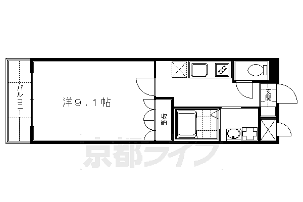 エクセルコートまはたぎ 107｜京都府京都市伏見区竹田藁屋町(賃貸マンション1K・1階・31.02㎡)の写真 その2