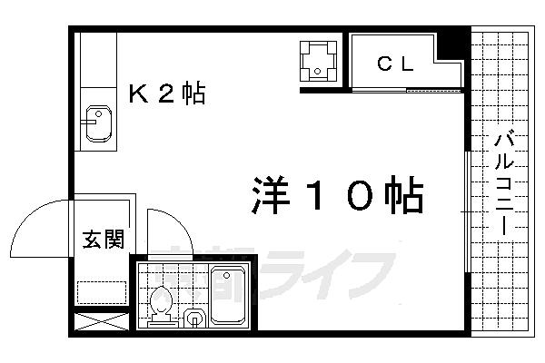 ヴィエント北花山 215｜京都府京都市山科区北花山大林町(賃貸マンション1K・2階・24.30㎡)の写真 その2