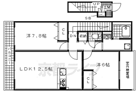 京都府宇治市伊勢田町南遊田（賃貸マンション2LDK・2階・64.14㎡） その2